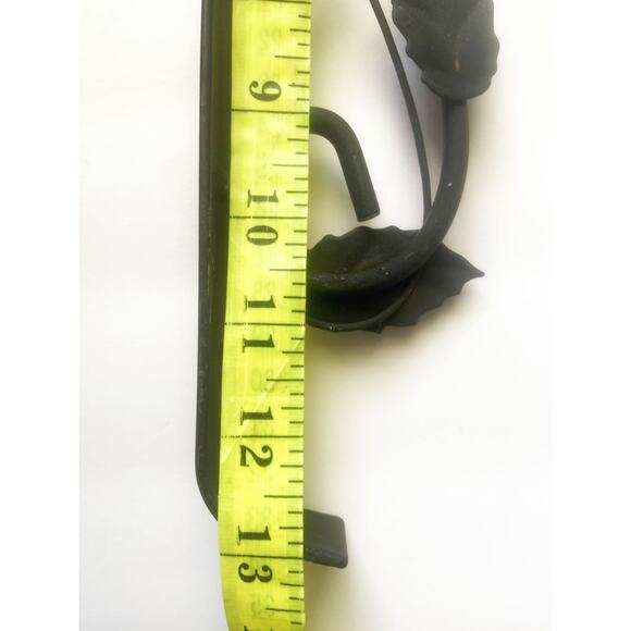 Pair of Bird Leaf Vine Black Metal Rod Iron Planter Hooks - Picture 6 of 8